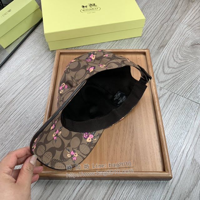 Coach男女同款帽子 蔻馳經典小碎花印花棒球帽鴨舌帽  mm1758